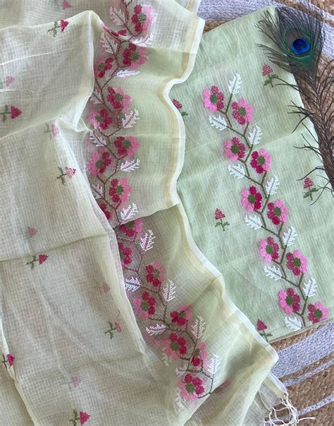 Pure Kota Doriya Embroidered Unstitched Suit With Dupatta – fab-persona