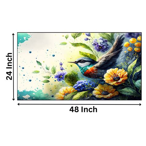 Nature's Beauty: Bird and Flowers Wall Painting – Nestroots