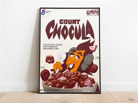 Monster Mash X Kaws count Chocula Cereal Box Poster, Retro Breakfast ...