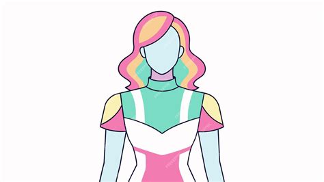 Premium Vector | A sketch of a woman with pink hair and a pink and ...