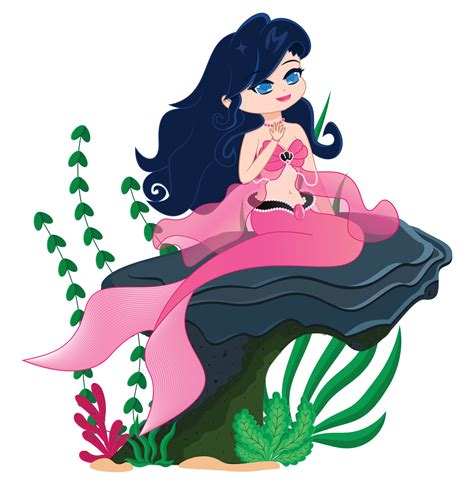 Beautiful Mermaid On Rock