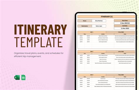 Editable Travel Itinerary Templates in Google Sheets to Download