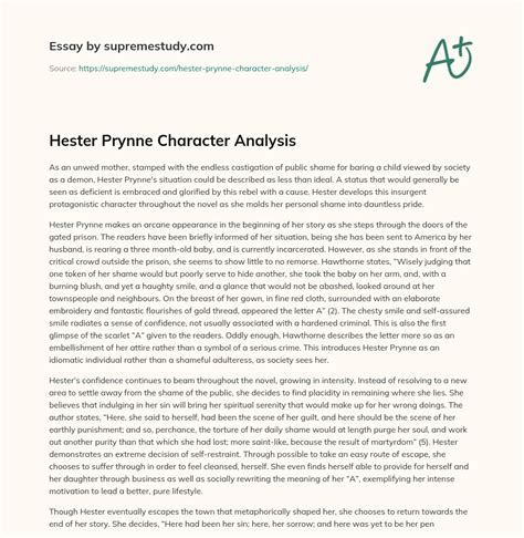 Hester Prynne Character Analysis - Free Essay Example - 648 Words ...