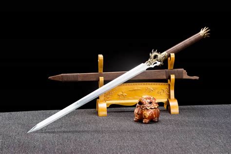 Chinese Loong Jian Swords Real,Hand Forged high Carbon Steel Blade,Al ...