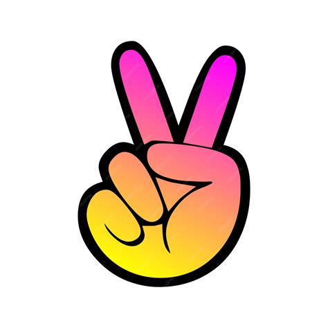 Premium Vector | A colorful hand with the peace sign