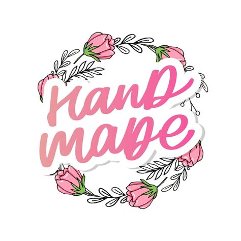 Etikett oder Logo mit Schriftzug handgefertigte Vektor ...