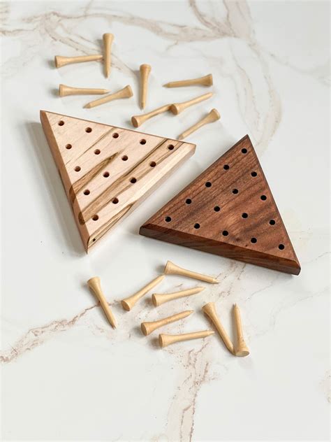 Tricky Triangle Game | Triangle Peg Puzzle – CaminoWoodshop