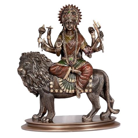 Buy Aone Polyresin India Durga ma Sitting on Lion Statue , 10 ...