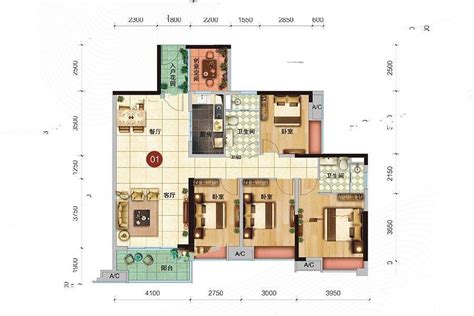 湛江南国豪苑三期17幢02户型户型图_首付金额_4室2厅2卫_115.54平米 - 吉屋网