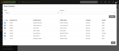 How to assign/view student for exam? - Smart School : School Management ...