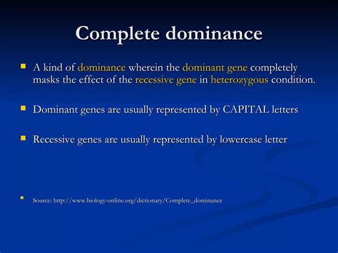Monohybrid Cross Complete Dominance | PPT