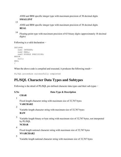 Image result for Data Type in PL/SQL