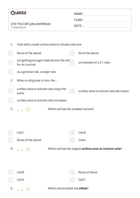 50+ the cell cycle and mitosis worksheets for 9th Class on Quizizz ...