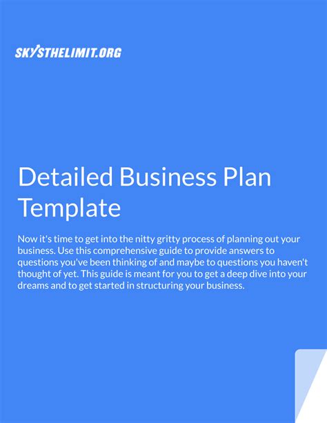 Detailed Business Plan Example 的图像结果