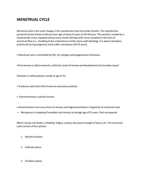 Menstrual cycle - MENSTRUAL CYCLE Menstrual cycle is the cyclic change ...
