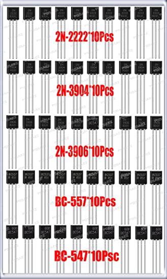 PGSA2Z™ Assorted Transistors Combo BC557 2N2222 2N3904 2N3906 NPN PNP ...