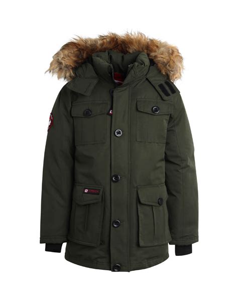 CANADA WEATHER GEAR Boys' Winter Jacket - Heavyweight Teflon Canvas ...