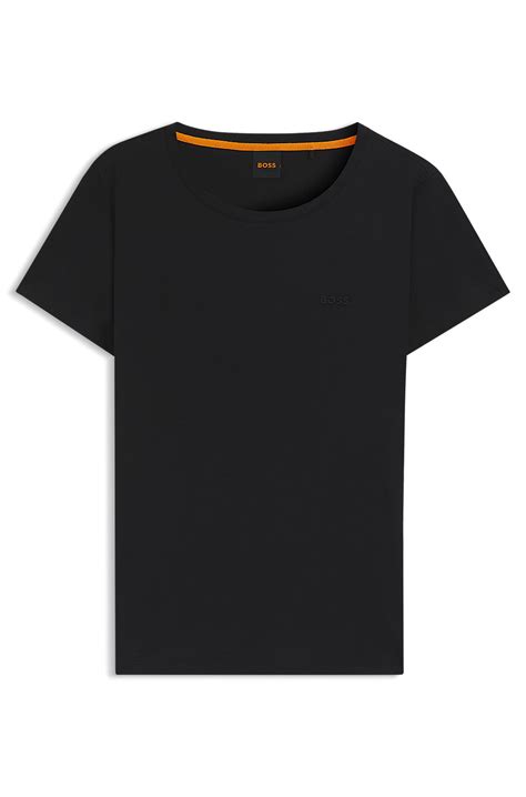 BOSS - Slim-fit T-shirt in cotton with logo detail - Black