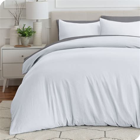 2PC Navy/Graphite Twin/Twin XL (68" x 90") 2 in 1 Reversible Duvet ...