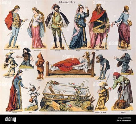 literature, fairy tales, Brothers Grimm, "Little Snow White", cut out ...