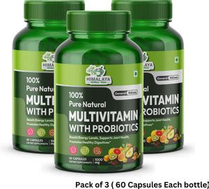 HIMALAYA HERBAL VEDA Pure Natural Multivitamin Capsules With Probiotics ...