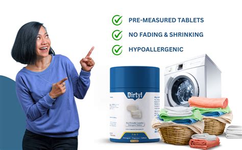 Dirtyl Laundry Detergent Tablets for Washing Machine - 50 Tablets ...