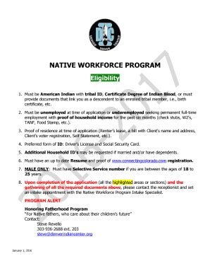 Fillable Online denverindiancenter NATIVE WORKFORCE PROGRAM ...