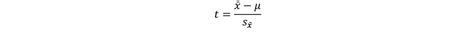 Image result for One Sample T-Test Formula
