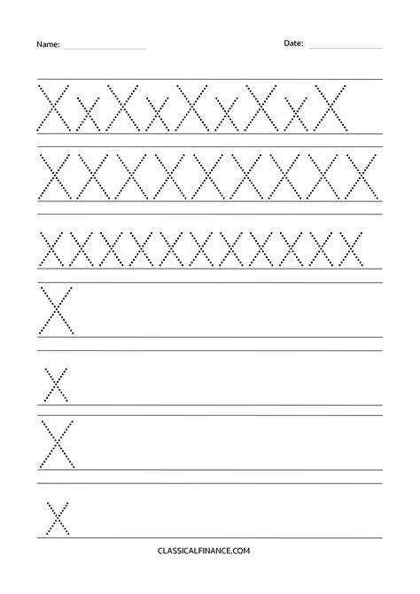 Letter X Worksheets - Trace, Draw, Learn