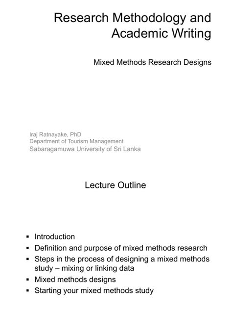 Mixed Methods Research Designs | PDF | Quantitative Research ...
