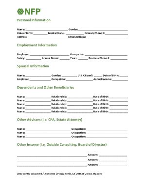 Image result for Blank PFS Form