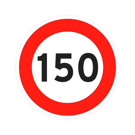 Speed limit 150 round road traffic icon sign flat style design vector ...