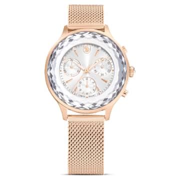Nova chrono watch, Swiss Made, Metal bracelet, Rose gold tone, Rose ...