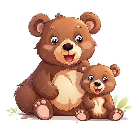 Bear Family Fun Pair Of Bears And Their Adorable Cub, Bear Clipart ...