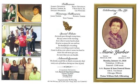 Marie Yarber Obituary | AA Rayner and Sons Funeral Homes