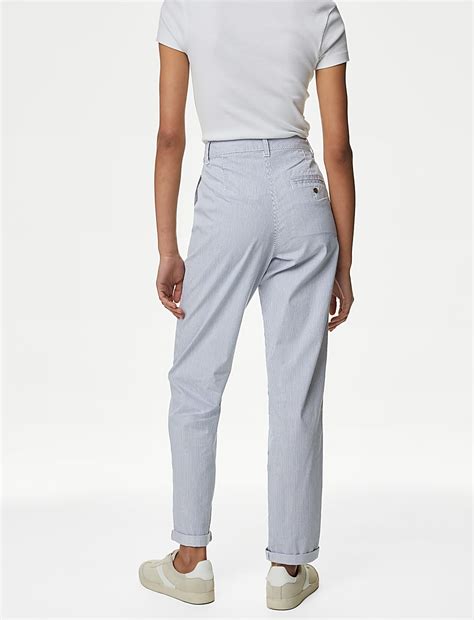 Buy Cotton Rich Striped Slim Fit Chinos at Marks & Spencer