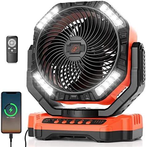 Tainido 40000mAh Rechargeable Battery Operated Fan, Auto-Oscillating ...