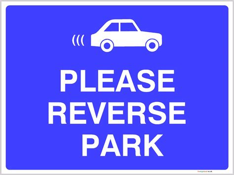 Reverse Parking Sign Blue White – www.signsonline.ie