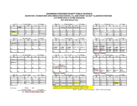 Chatham County School District Calendars – Savannah, GA