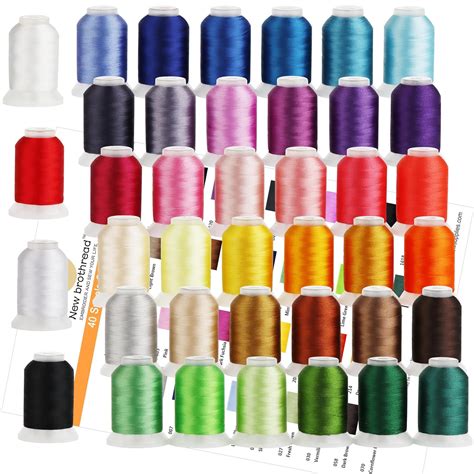 New brothreads 40 Brother Colors Polyester Embroidery Machine Thread ...