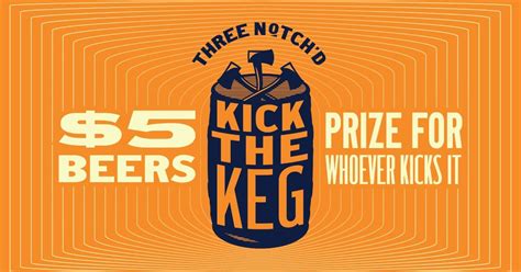 Kick the Keg Wednesdays, Three Notch'd Craft Kitchen & Brewery ...