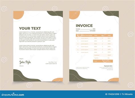 Abstract Wave Invoice Template Design Stock Vector - Illustration of geometric, business: 194261098