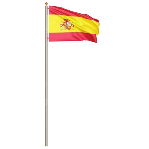 Spain Flag With Pole, Spain Flag Waving, Spain Flag Waving Transparent ...