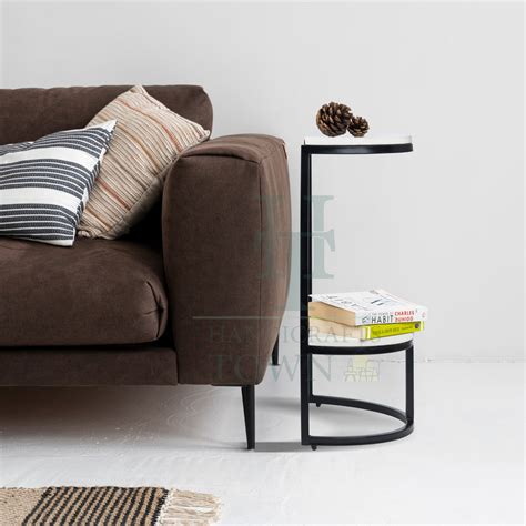 Half Round Marble Side Table (Black) – Handicrafts Town
