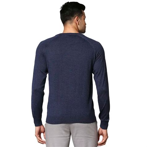 Raymond Men Blue Structure Cable Round Neck Collar Sweater – MyRaymond