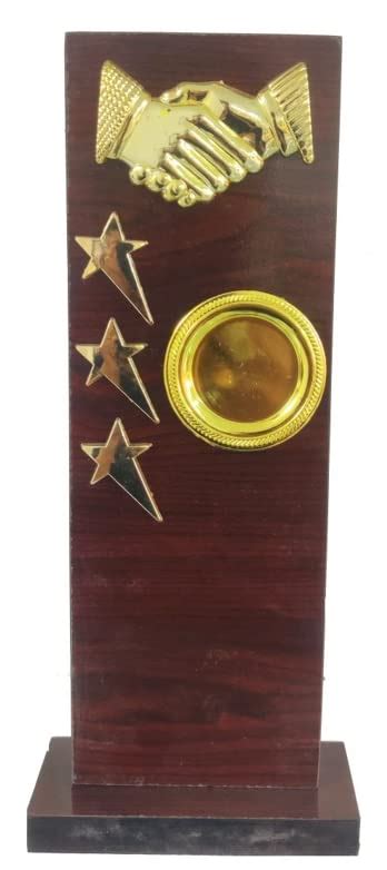 Buy Sovereign Creation Wooden Momento 12 inch with Golden Star, Circle ...