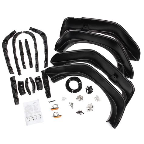 Buy 2007-2017 Jeep Wrangler Jk Jku Extender Flat Fender Flares LED ...