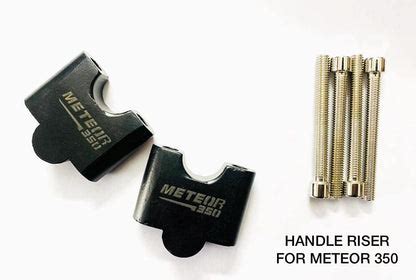 RE Meteor 350 Handlebar Riser / Handlebar Height Raiser Clamps - BLACK ...