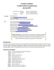 Software Engineering Course Syllabus 的图像结果
