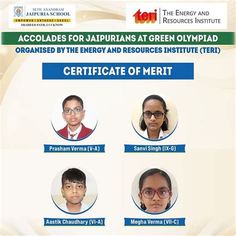 Jaipurians Shine at Green Olympiad, Celebrating Sustainability and ...